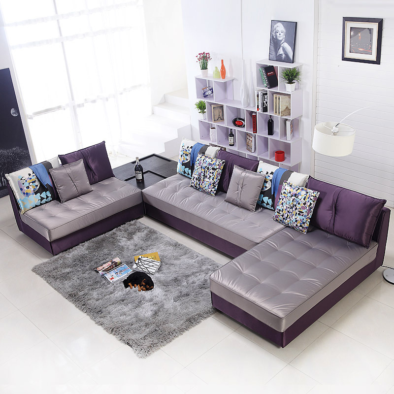 現代簡約佈藝沙發可拆洗可定製大小戶L型U型轉角紫色沙發組合傢具批發・進口・工廠・代買・代購
