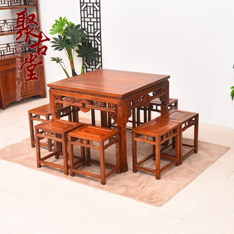 明清仿古 中式實木傢具 古典條凳 餐桌八仙桌椅組合 廠傢特價批發・進口・工廠・代買・代購
