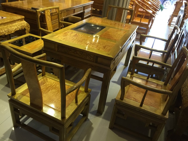 佳聯古典傢具金絲楠木傢具茶桌七件套廠傢直銷金絲楠傢具工廠,批發,進口,代購