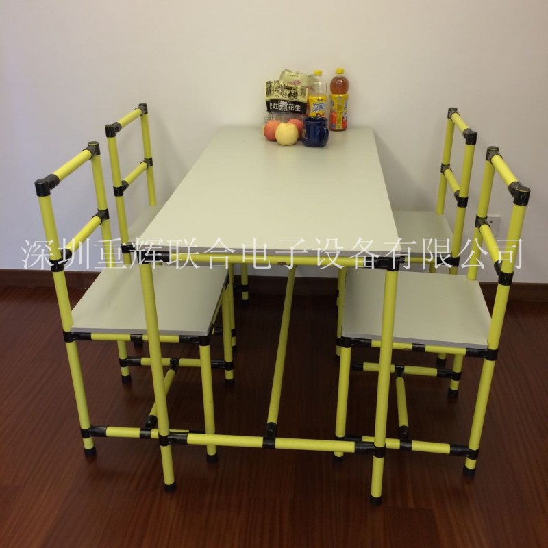 新品廠傢設計定做簡易精益管線棒餐桌 成套組合餐桌椅批發・進口・工廠・代買・代購