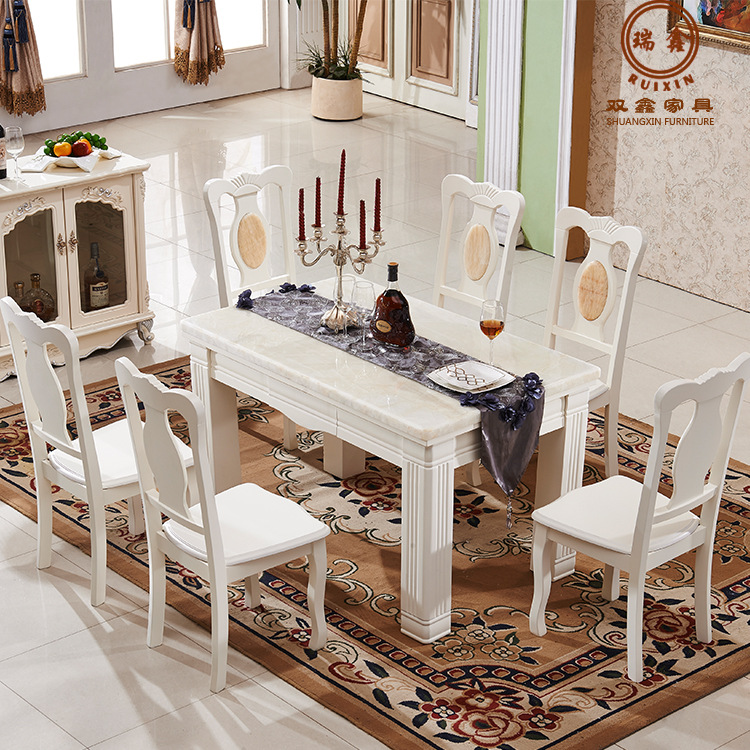 【廠傢直銷】簡約歐式 橡木餐桌組合劃算實木長方形 客廳傢具批發・進口・工廠・代買・代購