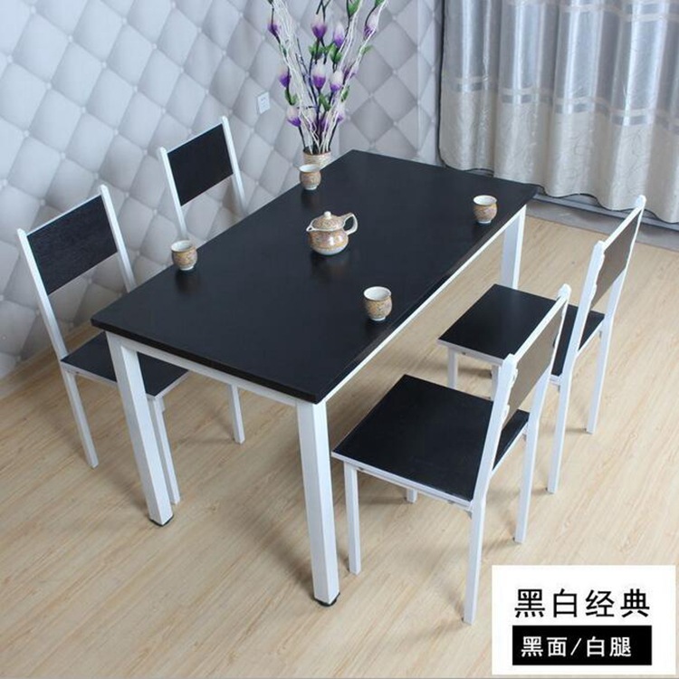 現代鋼木餐桌傢用小戶型飯店餐館餐桌椅組合 鋼木傢具批發・進口・工廠・代買・代購