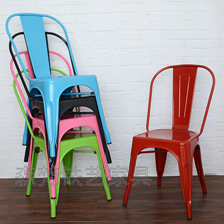 歐式鐵藝現代簡約餐椅 鐵藝創意酒吧咖啡廳餐廳休閒金屬靠背椅子批發・進口・工廠・代買・代購