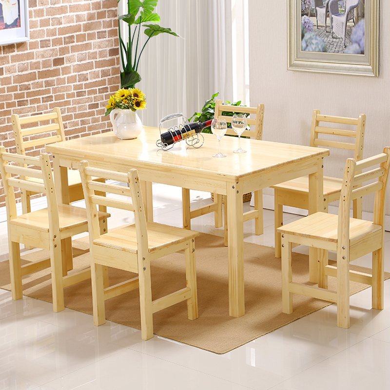 簡約實木餐桌椅組合 長方形餐桌小戶型居傢飯桌一桌四椅六椅 定製批發・進口・工廠・代買・代購