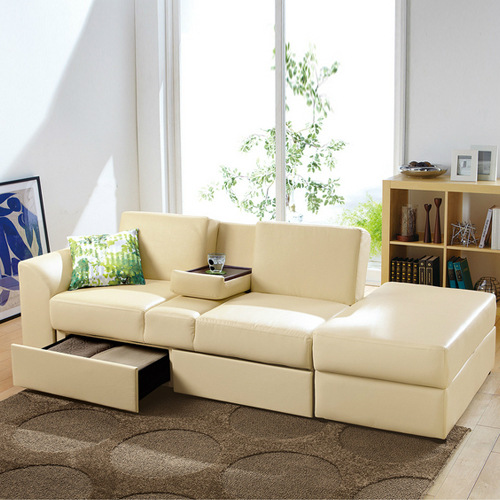 北歐日式多功能沙發組合 小戶型客廳中厚皮沙發可儲物收納沙發床批發・進口・工廠・代買・代購