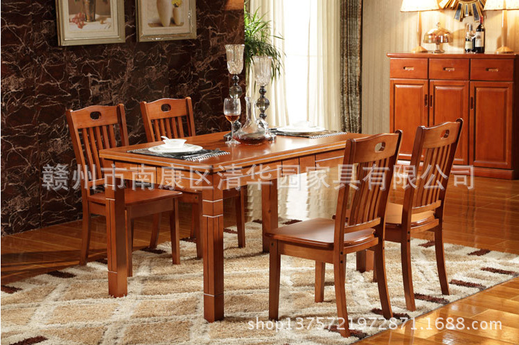 長方形實木餐桌椅 小戶型餐桌椅組合 實木桌子 簡約 橡木餐桌813批發・進口・工廠・代買・代購