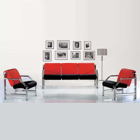 辦公室接待組合沙發 鋼架1+1+3組合現代沙發個性時尚皮沙發批發・進口・工廠・代買・代購