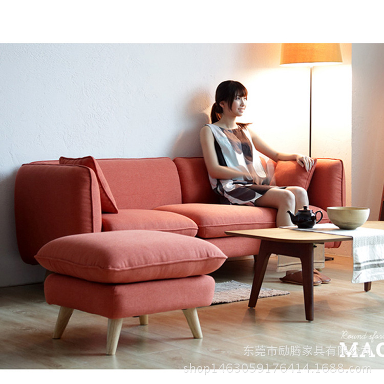 北歐宜傢佈藝沙發日式小戶型客廳沙發組合現代雙人三人佈沙發包郵工廠,批發,進口,代購