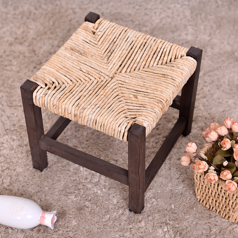 實木創意換鞋凳 兒童凳子 實木 兒童椅子 創意玉米手編兒童木凳工廠,批發,進口,代購