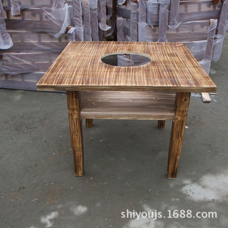 廠傢直銷 火燒木火鍋桌 簡易火鍋桌 尺寸可以定做工廠,批發,進口,代購