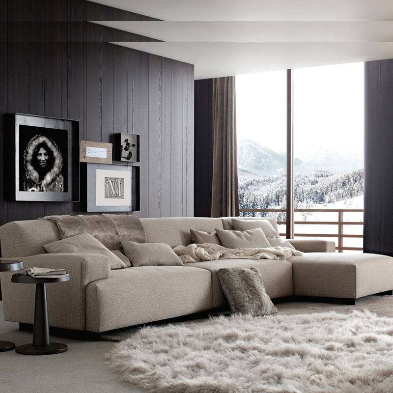 北歐簡約大氣舒適客廳拆洗佈藝轉角純色沙發組合3.2米定製傢具包工廠,批發,進口,代購