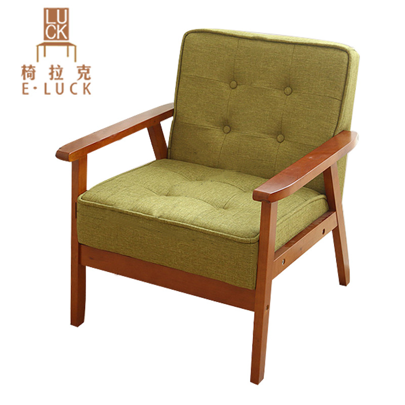 佈藝小戶型沙發單人雙人沙發簡易日式咖啡廳酒店實木沙發傢具特價工廠,批發,進口,代購