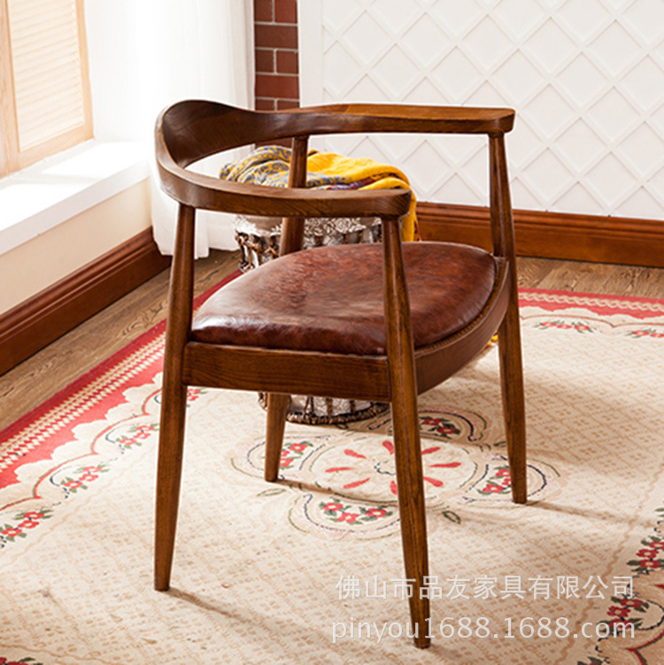 高檔餐椅休閒實木軟墊椅做舊復古吧臺咖啡椅西餐廳肯尼迪明總統椅工廠,批發,進口,代購