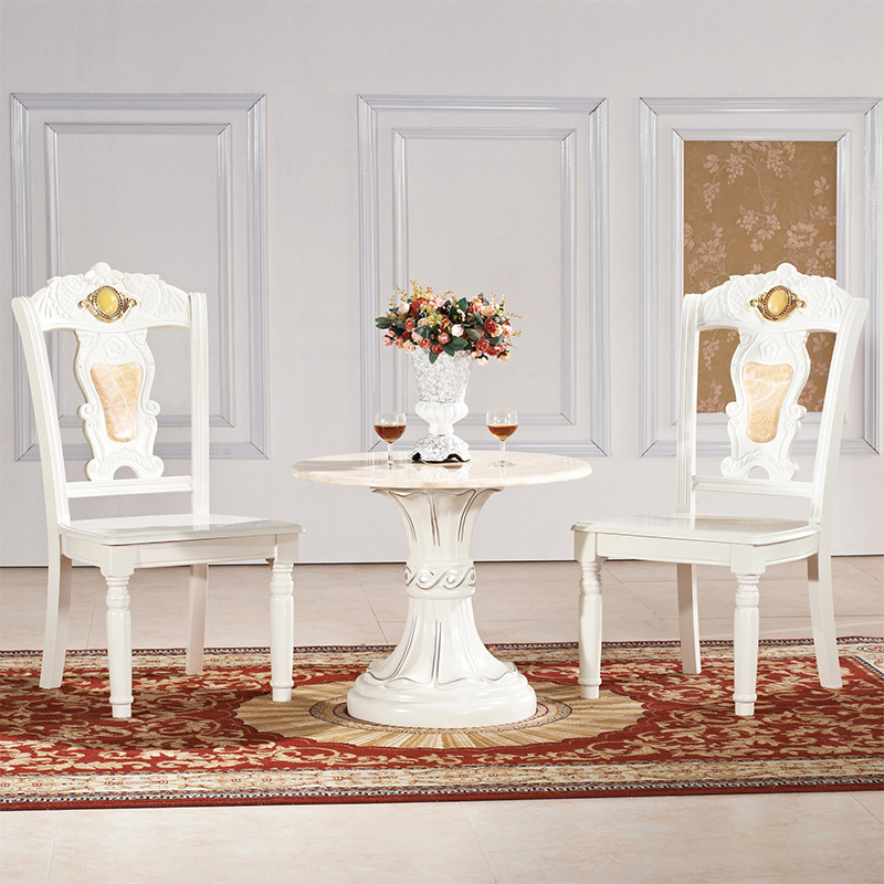歐式大理石餐桌 圓餐桌椅組合6人小戶型白色圓形餐臺實木圓桌飯桌工廠,批發,進口,代購