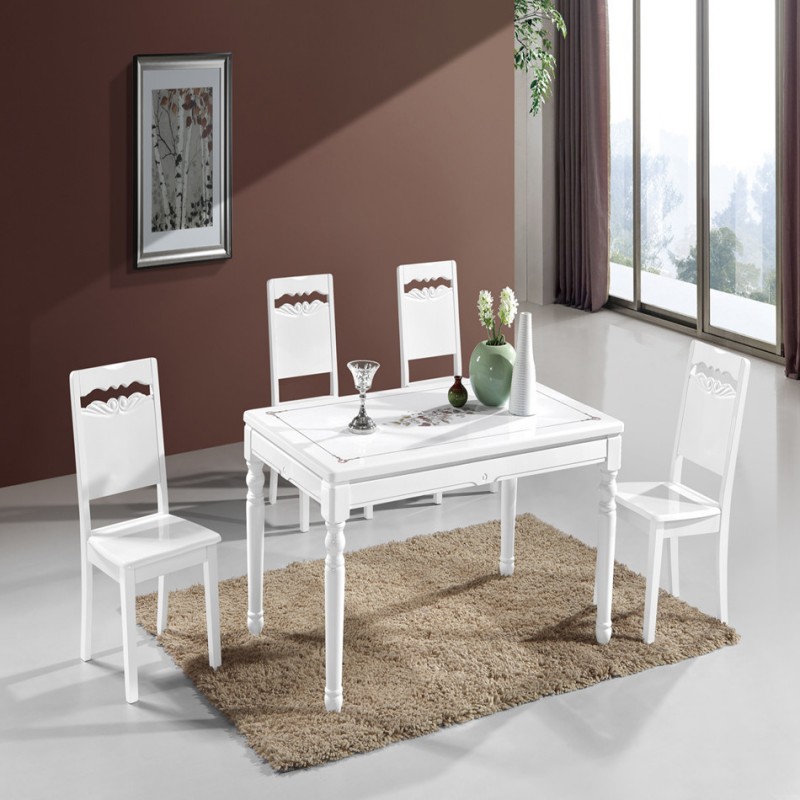 大理石餐桌椅 現代咖啡廳 實木傢用組合飯桌白色快餐椅 121爆款工廠,批發,進口,代購