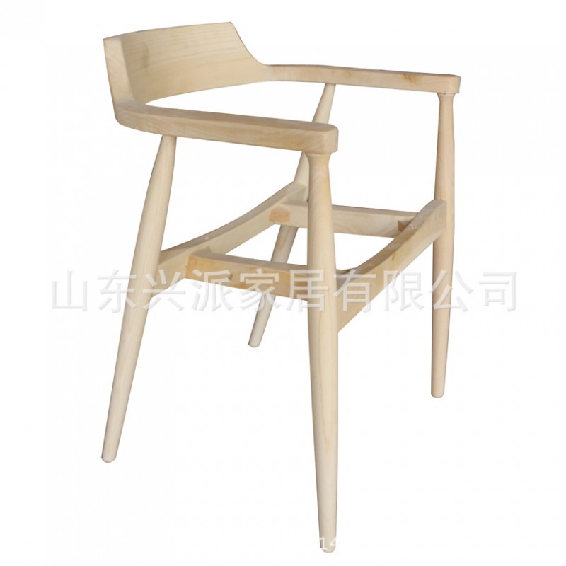 供應鏈直供現代實木餐椅酒吧椿木餐廳椅子白坯可定製ZGZY-083批發・進口・工廠・代買・代購