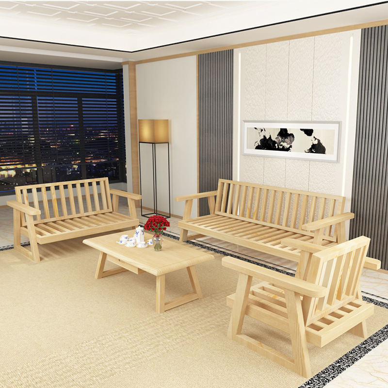 客廳沙發 定製款組裝田園木質長椅  實木松木簡約傢具廠傢直銷工廠,批發,進口,代購
