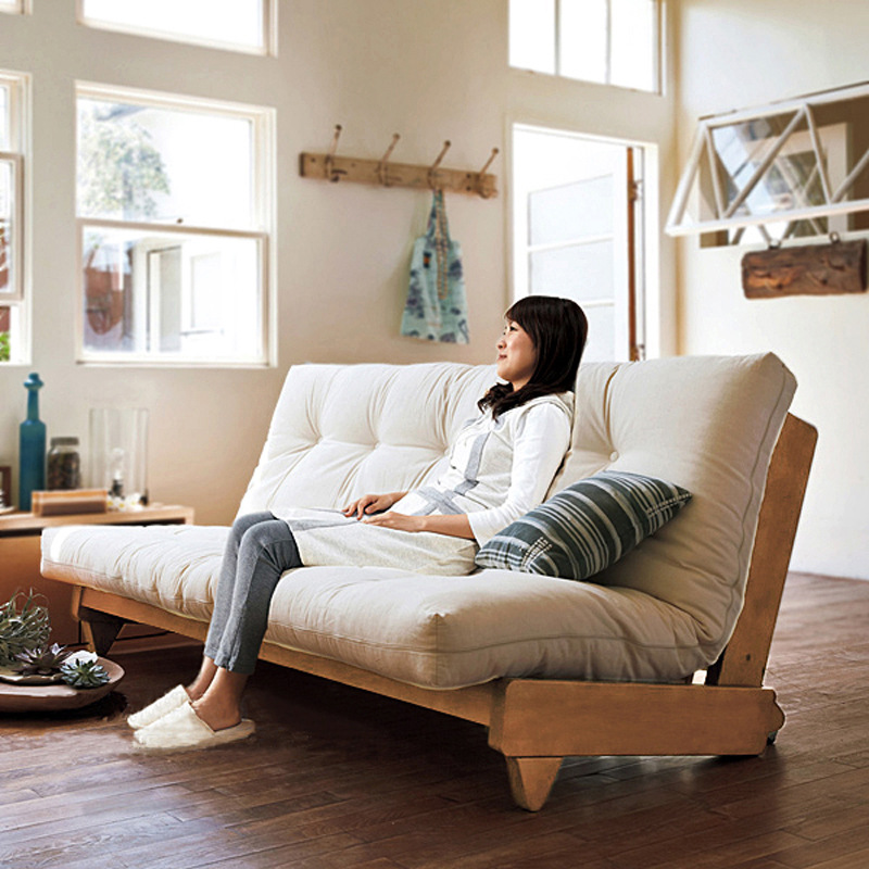 英隆日式簡約折疊沙發床小戶型實木沙發床松木沙發床廠傢直銷批發工廠,批發,進口,代購