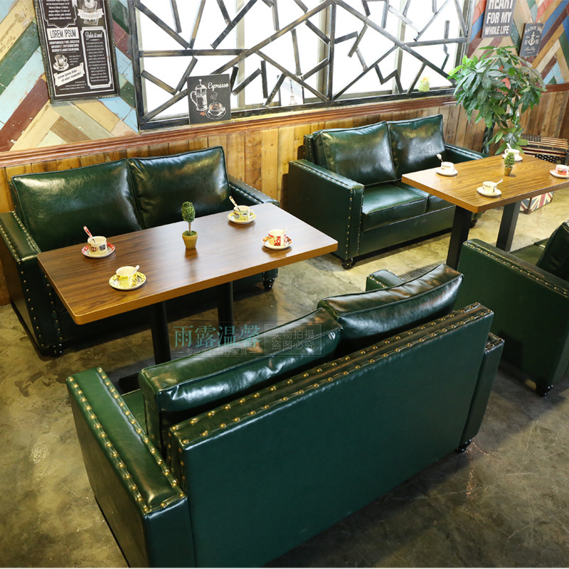 新款批發 西餐廳咖啡廳沙發 桌椅組合茶餐廳 奶茶甜品店 皮藝沙發工廠,批發,進口,代購