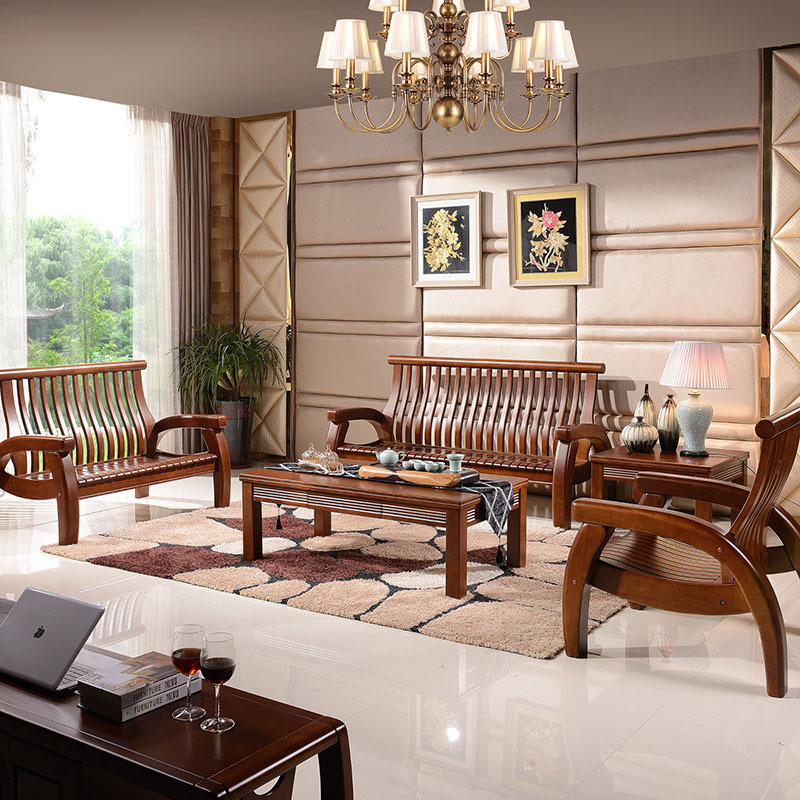 高端客廳傢具中式純實木沙發橡木小戶型木質沙發茶幾組合直銷批發工廠,批發,進口,代購