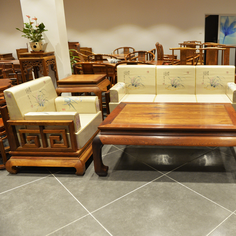 特價全實木黃花梨沙發新中式客廳組合六件套辦公小戶型木質傢具批發・進口・工廠・代買・代購