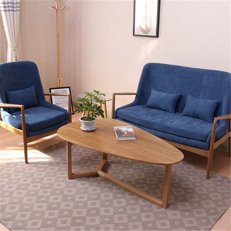日式簡約沙發椅 實木軟包佈藝沙發 個性懶人小戶型傢具沙發椅批發・進口・工廠・代買・代購