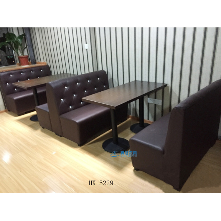 復古桌子一套餐桌椅 深色咖啡色卡座靠墻沙發 餐飲餐廳傢具定製批發・進口・工廠・代買・代購