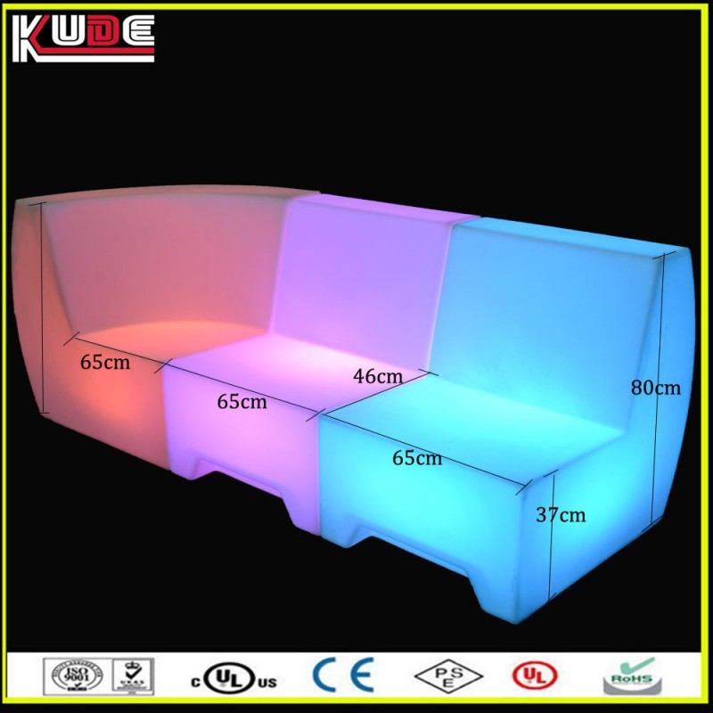 廠傢直銷LED發光夜店發光組合沙發 滾塑RGB全彩PE材料發光傢具工廠,批發,進口,代購