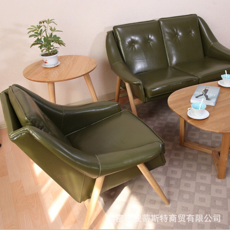 北歐簡約沙發現代小戶型軟包沙發椅創意休閒懶人沙發咖啡廳實木椅批發・進口・工廠・代買・代購