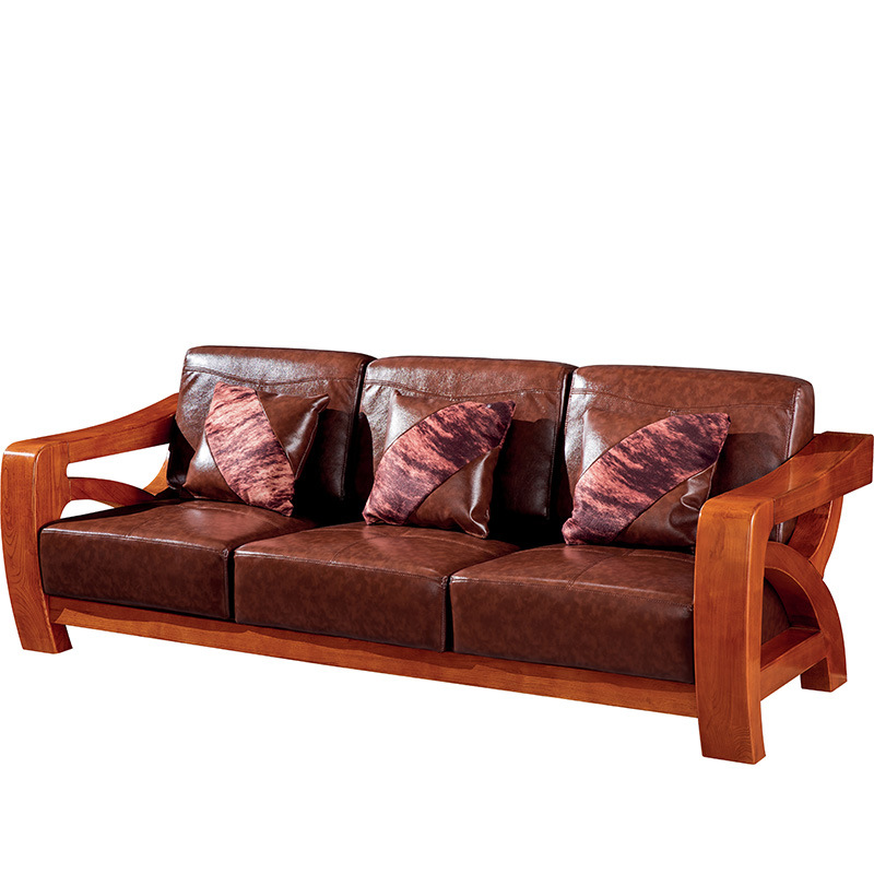 實木沙發簡約現代中式沙發 客廳高檔傢具組合木質真皮沙發批發批發・進口・工廠・代買・代購
