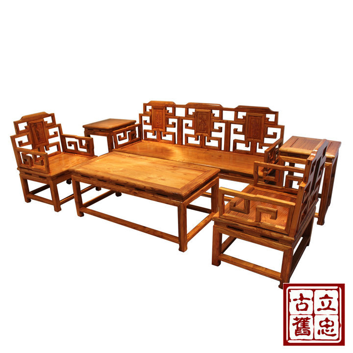 廠傢批發 實木仿古中式 太師椅沙發五件套卷頭 客廳傢具批發・進口・工廠・代買・代購