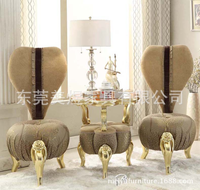 美煜 歐式新古典椅子 時尚休閒椅 美容院金色玫瑰雕花單人椅2060批發・進口・工廠・代買・代購