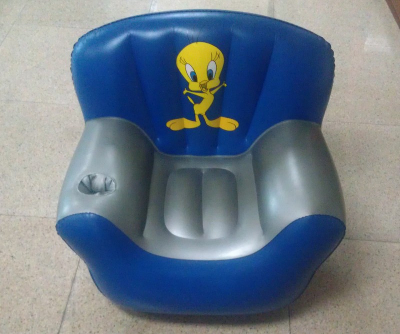 廠傢生產 藍色兒童舒適充氣沙發 臥室單人PVC沙發 懶人充氣沙發批發・進口・工廠・代買・代購
