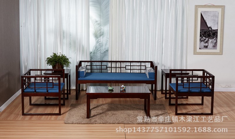 新中式沙發酒店會所茶館傢具定製簡約現代佈藝沙發客廳沙發組合工廠,批發,進口,代購