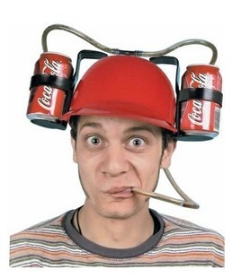 飲料工頭帽子頭盔吸管喝汽水頭盔便攜帽子飲料器 個性帽子飲料機工廠,批發,進口,代購