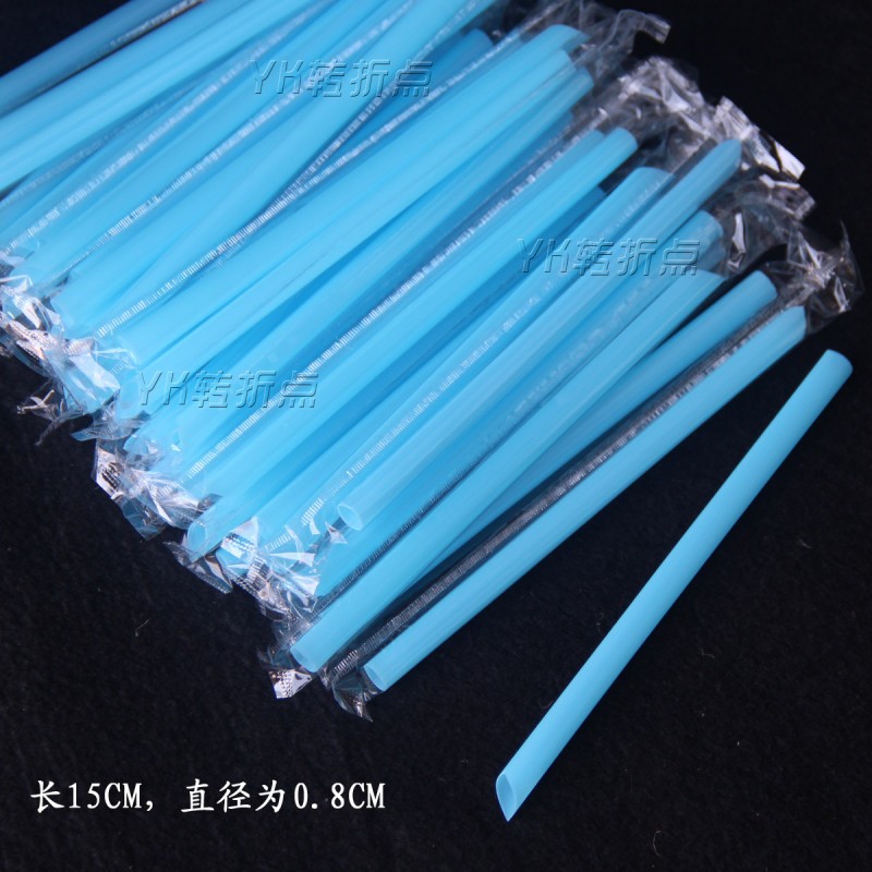 一次性吸管 珍珠奶茶吸管 藍色吸管 獨立包裝15CM*0.8cm 80支工廠,批發,進口,代購