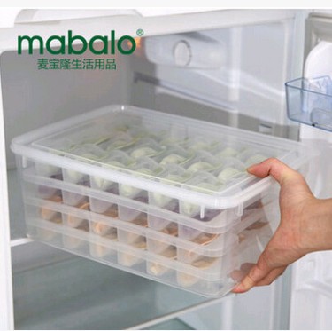 麥寶隆帶蓋塑料餃子盒子冰箱保鮮收納盒食品保鮮盒 18格4層工廠,批發,進口,代購