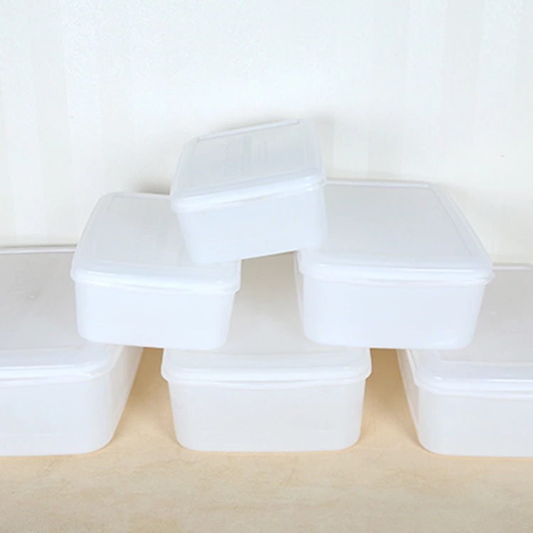 882白色塑料保鮮盒帶蓋長方形飯店酒店食品收納盒冰箱專用儲物盒工廠,批發,進口,代購