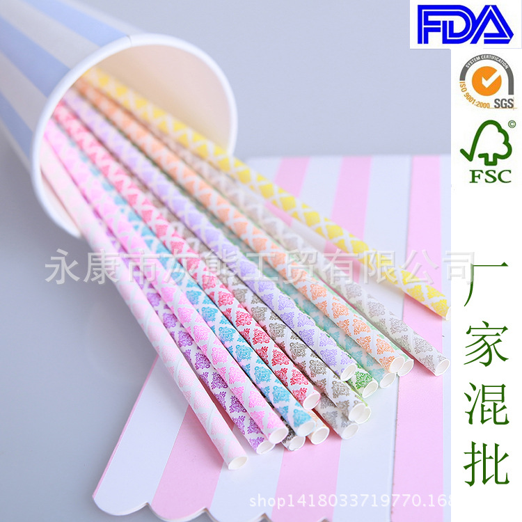 彩色花型節日紙質吸管 Paper straw flower factory工廠,批發,進口,代購