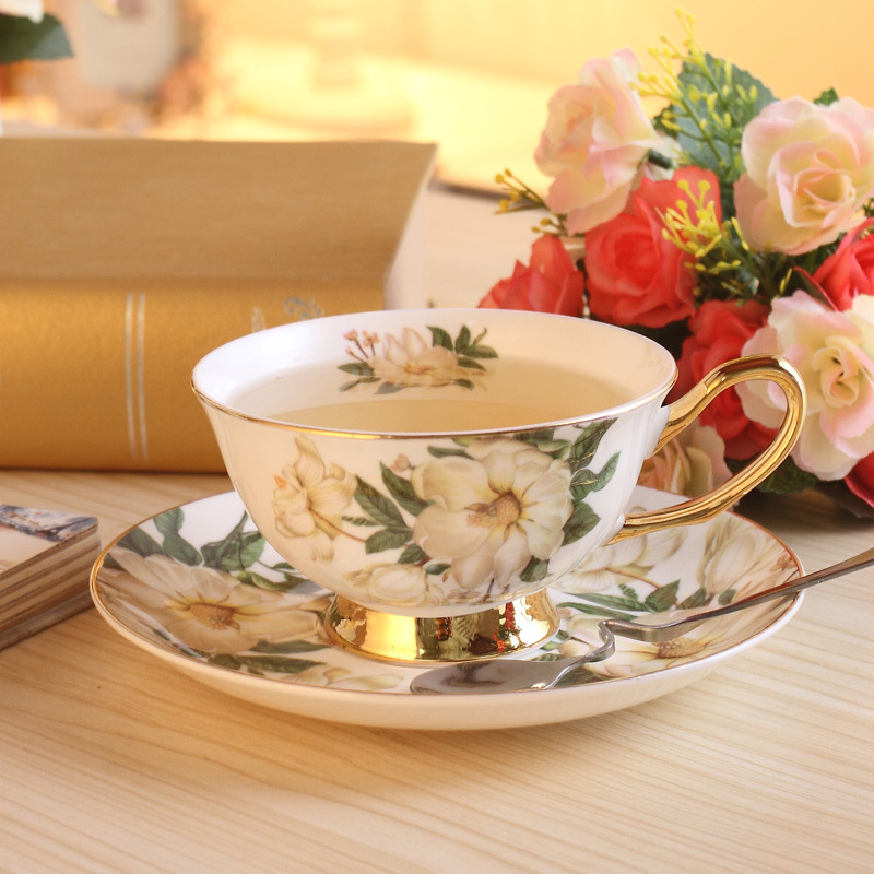 骨瓷咖啡杯碟套裝 經典歐式茶杯碟勺 婚慶回禮杯碟 活動贈品杯碟工廠,批發,進口,代購
