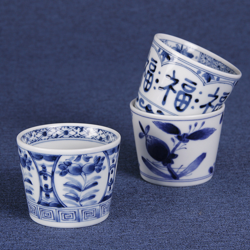 日本進口藍凜堂藍染和風陶瓷茶杯抹茶杯工廠,批發,進口,代購