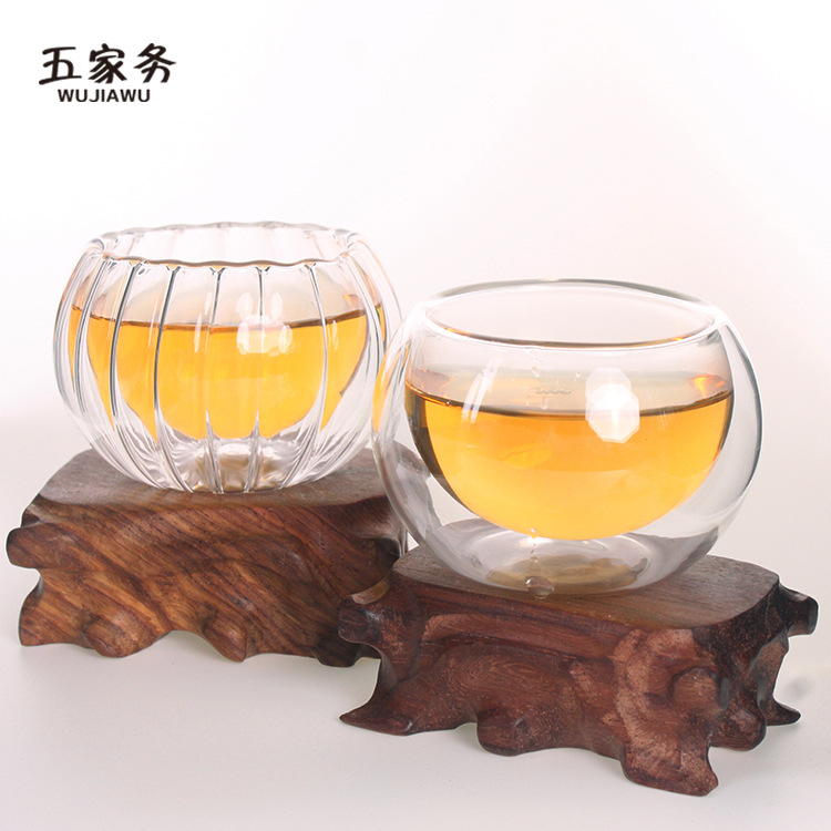 供應雙層玻璃杯 手工功夫茶具套裝耐熱玻璃雙層茶杯子品茗杯工廠,批發,進口,代購