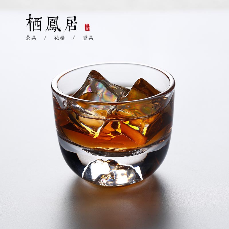 棲鳳居日本玻璃茶杯 手工耐熱透明水晶錘紋杯水杯主人杯 富士山杯批發・進口・工廠・代買・代購