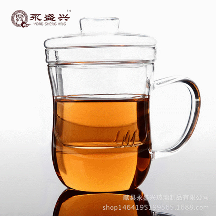 玻璃泡茶杯 耐熱玻璃創意檸檬花茶杯子 帶蓋過濾辦公透明水杯批發・進口・工廠・代買・代購
