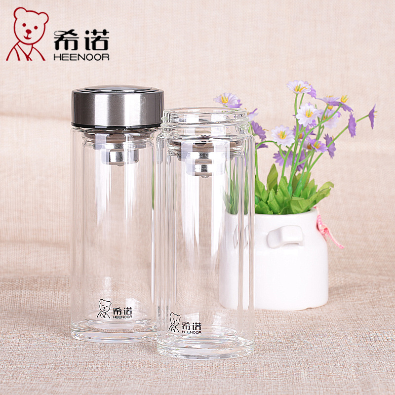 希諾正品雙層透明玻璃杯簡約茶杯子創意定製禮品XN-6716 260ml工廠,批發,進口,代購