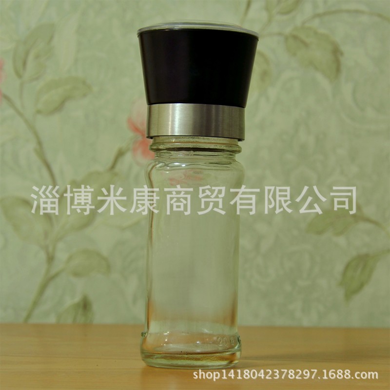 手動陶瓷芯黑胡椒研磨器 玻璃調味瓶 研磨花椒粉器工廠,批發,進口,代購