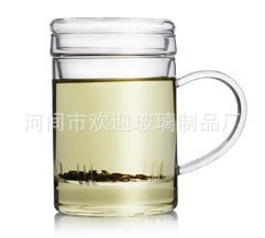 玻璃三件杯  玻璃茶杯  泡茶杯  新高升茶杯  400mL批發・進口・工廠・代買・代購