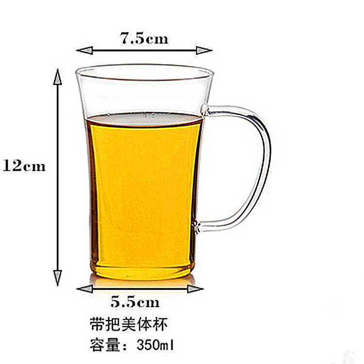 手工耐熱玻璃有把綠茶杯 飲料杯 小馬克杯花茶杯350ml 玻璃工廠,批發,進口,代購