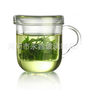 生產手工耐熱透明玻璃三件杯/花茶杯/辦公杯/玻璃茶具玻璃杯批發・進口・工廠・代買・代購