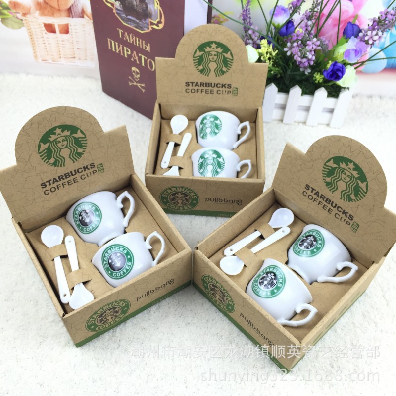 【廠傢直銷】星巴克對杯咖啡杯固定杯形陶瓷杯促銷禮品杯子批發工廠,批發,進口,代購